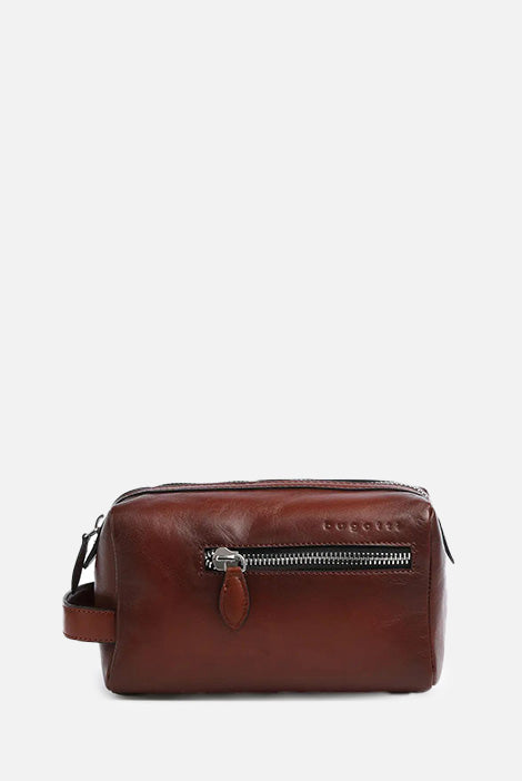 Bugatti Domus Kulturbeutel Leder Cognac